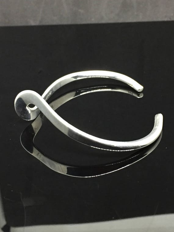 Modernist 925 Sterling Cuff Bracelet - image 2