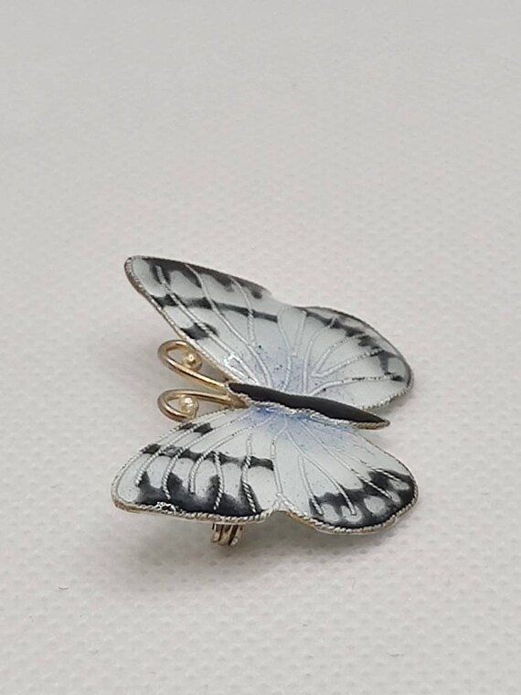 Thousand Flowers Sterling and Enamel Butterfly Fi… - image 4