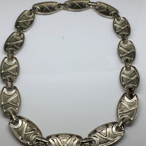 Circa 1980's Vintage Silvertone Enameled Choker image 7