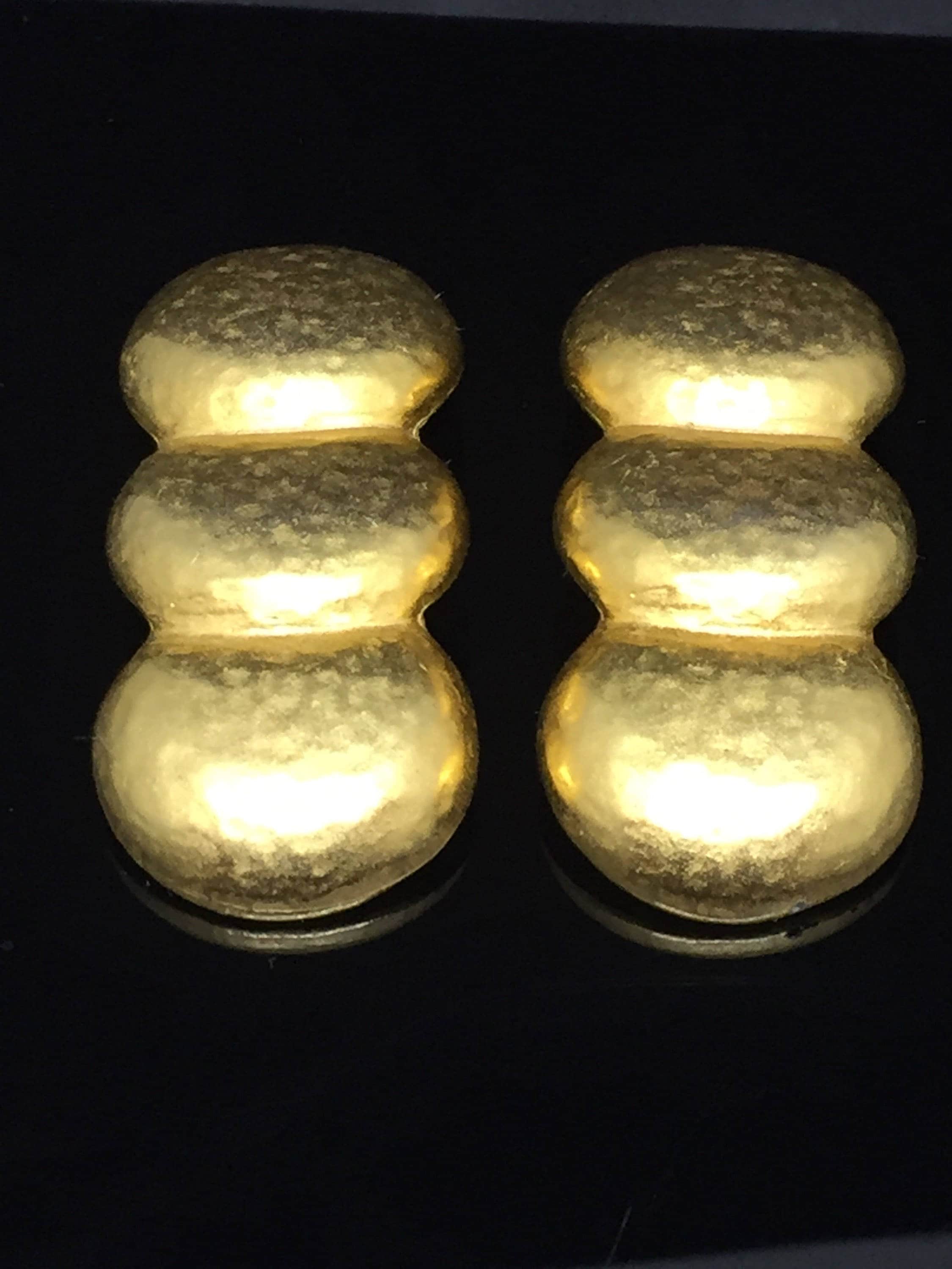 Richard Kerr Brushed Gold Tone Clip Ons