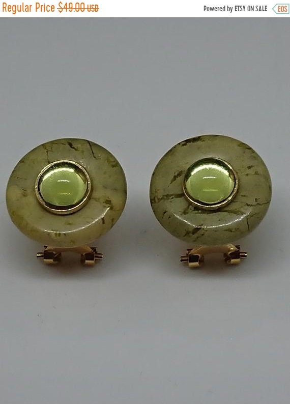 Carlisle Gold Tone, Agate and Glass Earrings