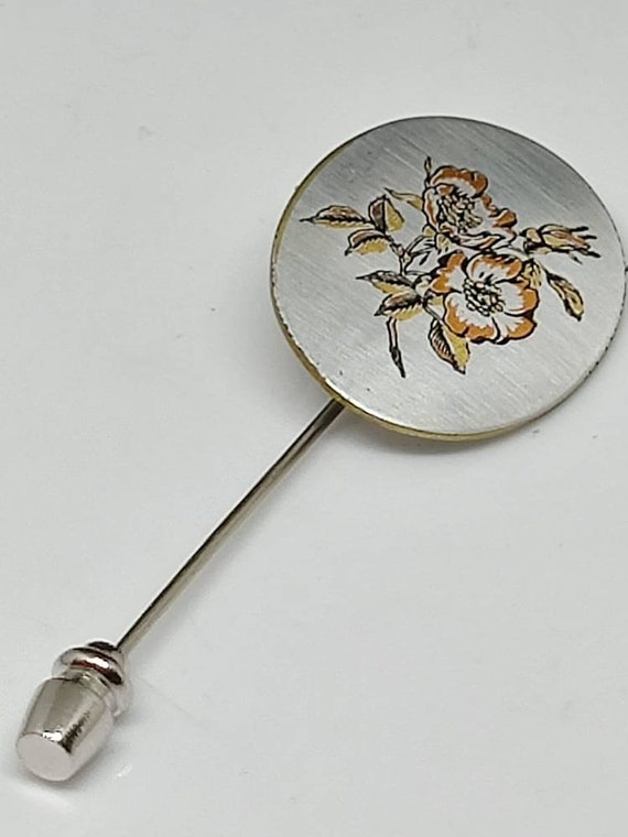 Reed and Barton Damascene Silverplate Coat Pin, c… - image 1