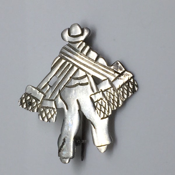 1950s Victoria De Taxco Sterling Hombre Brooch Vintage