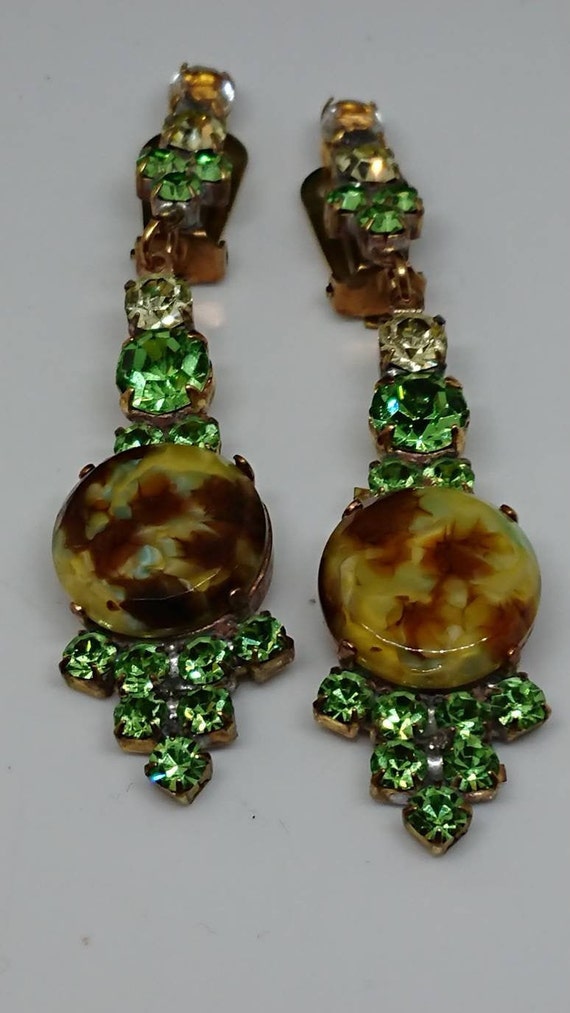 Husar D. Czech Glass Dangles, 1960s