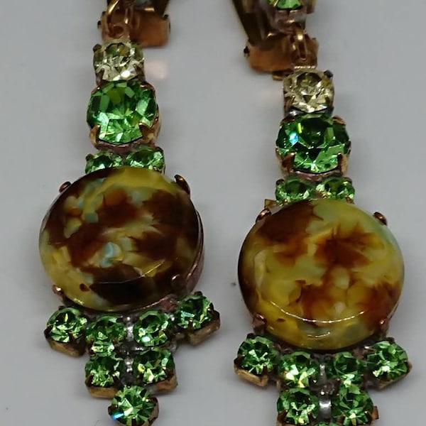 Husar D. Czech Glass Dangles, 1960s