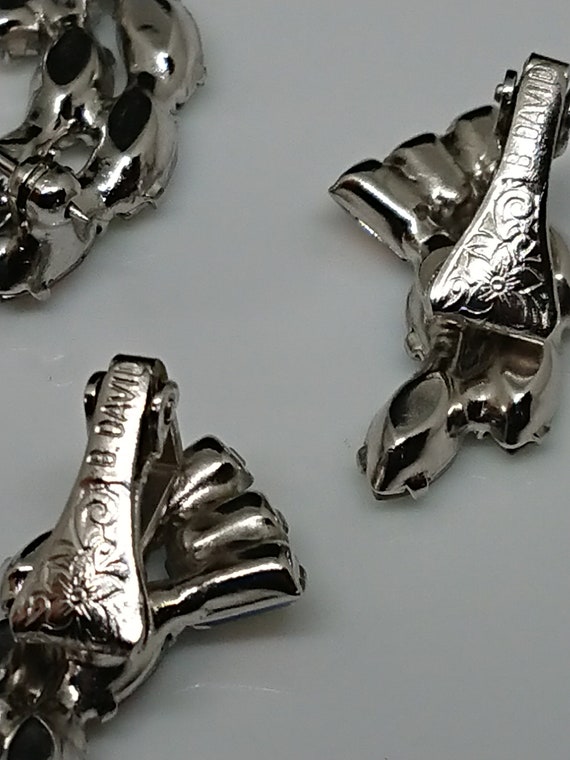 B David Clear AB Navette and Baguette Brooch & Cl… - image 5