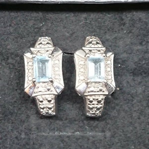 Ross Simons 925 and Blue Topaz Post Earrings