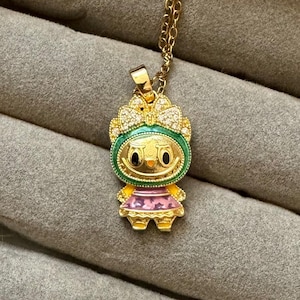 Stainless Steel Labubu Pendant Necklace – Tarnish-Resistant Cute Character Jewelry for Women