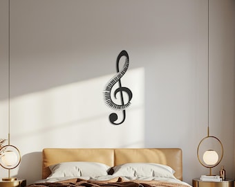 Eyelash Treble Clef Wall Art, Music Note Metal Decor, Beauty Salon Music Sign, Unique Musician Decor, Gift for Home, Lash Artist Wall Accent