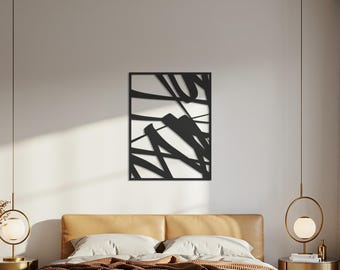 Abstract Lines Metal Wall Art, Modern Geometric Panel, Minimalist Linear Decor, Contemporary Living Room Accent, Artistic Wall Sculpture