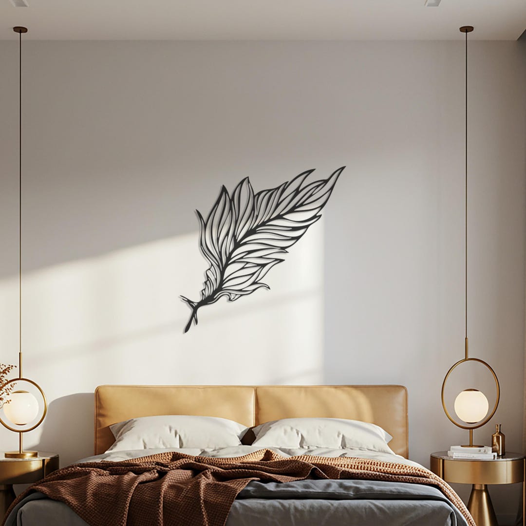 Photo inspiration: Gallery Detail: Feather Metal Wall Art Nature Inspired Leaf Decor Minimalist