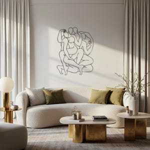 Abstract Female Body Metal Wall Decor Art, Modern Black Line Art Sculpture, Minimalist Woman Wall Hanging, Contemporary Home Decor