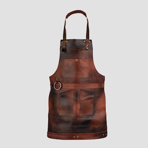 Handmade Full Grain Leather Apron: Rustic Chef, BBQ, and Workshop Gear