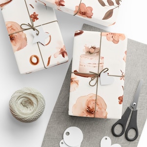 Floral Wedding Wrapping Paper - Elegant Gift Wrap for Weddings,  Engagements, Anniversaries, Parties, DIY Crafts
