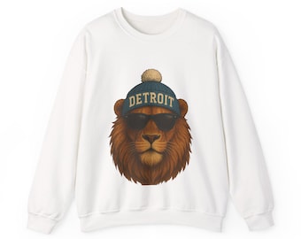 Detroit Football Crewneck NFL Sweatshirt, Lions Fans Apparel, Sports Team Sweater, Game Day Clothing, Football Fan Gift