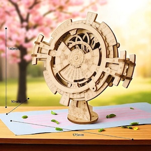 DIY Wooden Perpetual Calendar Kit | Laser-Cut Mechanical Puzzle | 3D Wooden Clock Model | Craft Gift for Adults & Kids