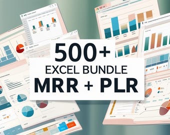 Pakiet 500+ szablonów Excel MRR + PLR – Szablony Excela Pakiet szablonów / Arkusze Biznesowe