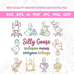 Dumme Gänse Inklusion SVG PNG, Neurovielfaltsity Lehrer Therapeut Fürsprecher svg, Autismus Bewusstsein Jeder gehört, Autismus Akzeptanz Sublimation