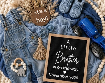 Tractor It's a Boy Gender Reveal,Editable Western Social Media Announcement,Baby Boy Social Media Template,Instagram Ready Baby Reveal