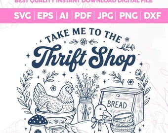 Bring mich zum Thrift Shop SVG PNG, buchstäblich geboren zu Thrift svg, Lustiges Thrift-Liebhaber-Shirt, Retro Thrifting Png, ich wäre lieber Thrifting svg