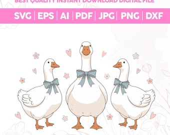 Thrifted Geese SVG PNG,Vintage Grandma Geese,zy Retro Animal Shirt Design,Cottagecore Folk Art Goose Png,Cricut files