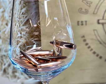 Bullet Wine Glass Set, Unique Stemware, Military Gift