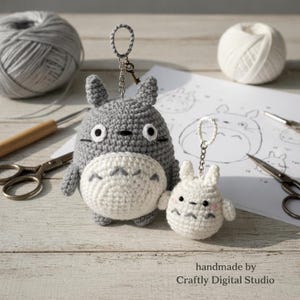 Crochet Totoro and Chibi Plushie Pattern | Kawaii Anime Amigurumi Toy (PDF Download)