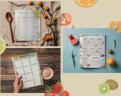 Meal Planner Printable Bundle | Weekly Meal Planner PDF | Food Planner | 3 Designs | Instant Download | Kitchen Organizer