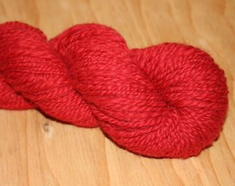 Red Alpaca Silk Handspun Yarn 160 Yds 2 ply #34