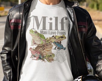 Man I Love Frogs T-Shirt, Vintage Style Unisex Meme Frog Tee