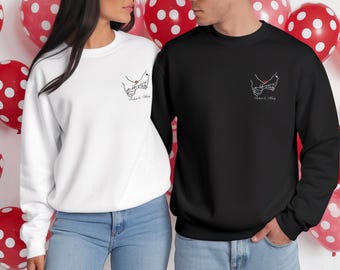 Pinky Promise Sweatshirt – Personalized Couples Hoodie, Custom Anniversary & Matching Couple Gift