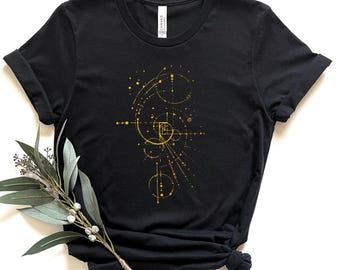 Fibonacci t-shirt | celestial tee | golden circles shirt | spiritual tshirt for woman for man