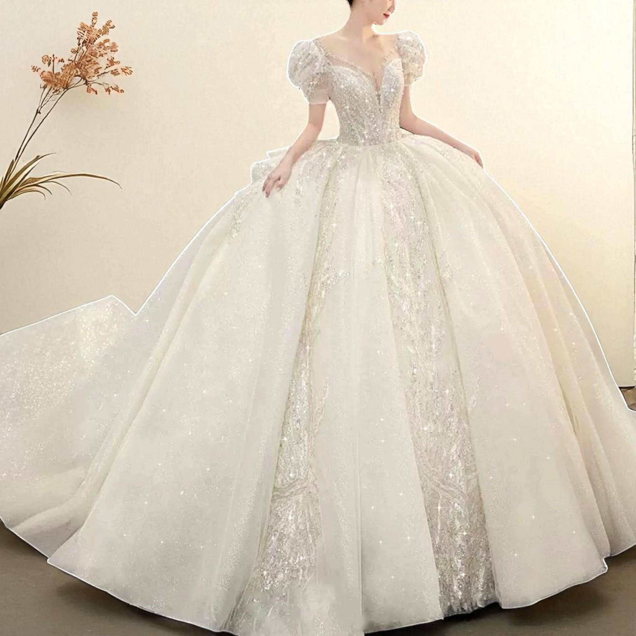 Boho Princess Wedding Dress Elegant Lace Gown for Garden Beach Church ...