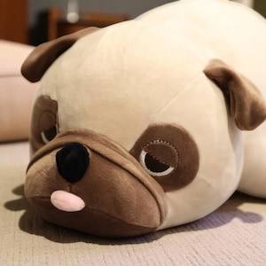 A 55CM Cute Pug Dog Plush Toy Soft Stuffed Animal Pillow Doll for Kids Sleep Cushion  Cozy Gift for Children | Perfect Birthday & Christmas