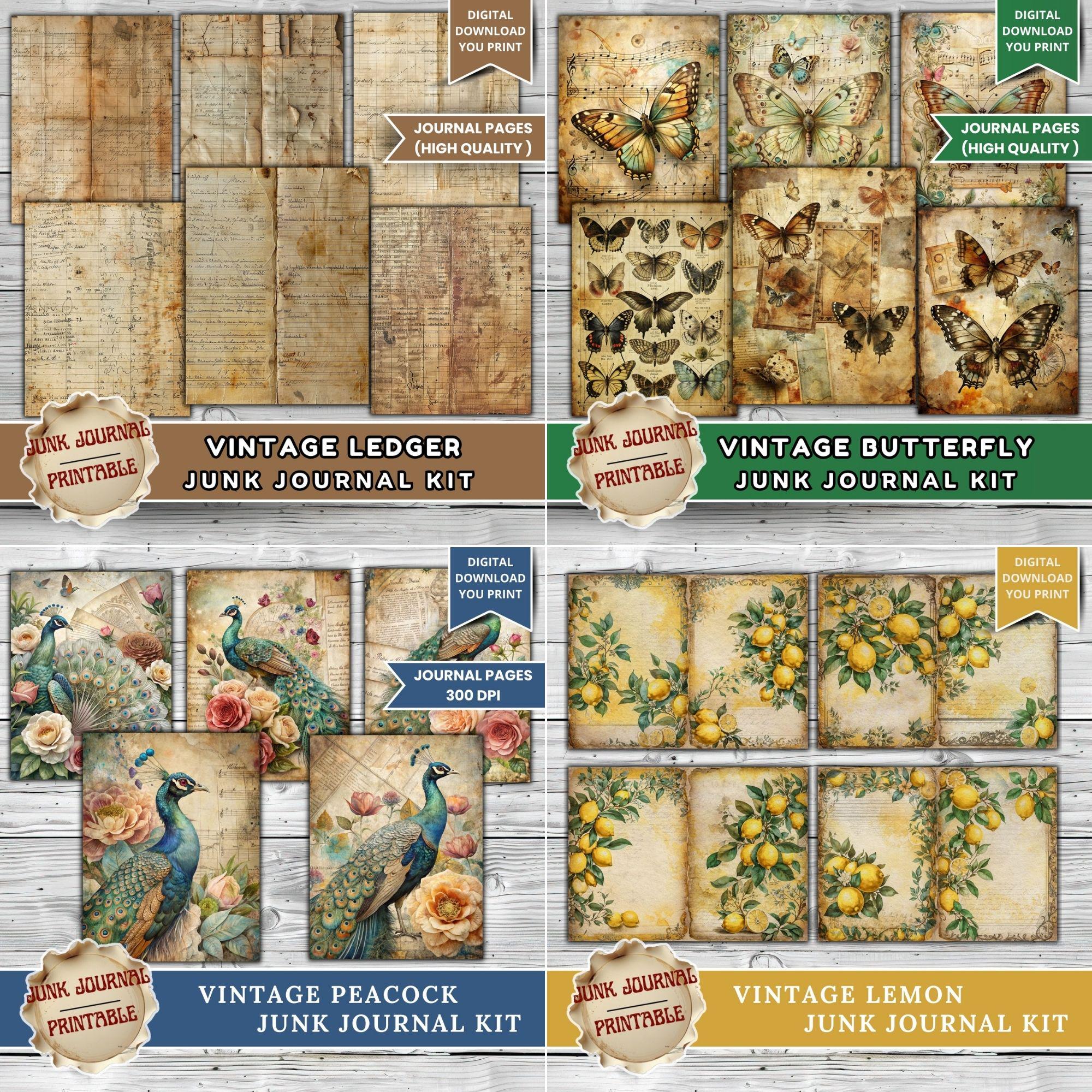 Vintage Junk Journal Kit Bundle, 2333 Pages Best Sellers Printable ...
