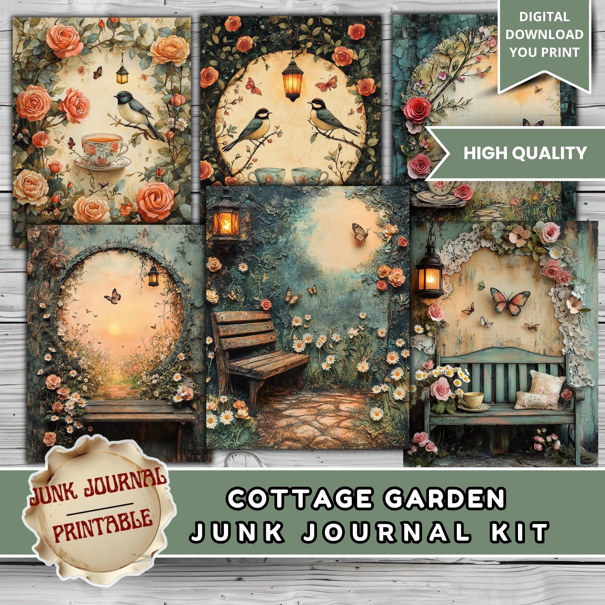 Cottage Garden Junk Journal Kit Printable, 121 Pages Lantern Wildflower ...