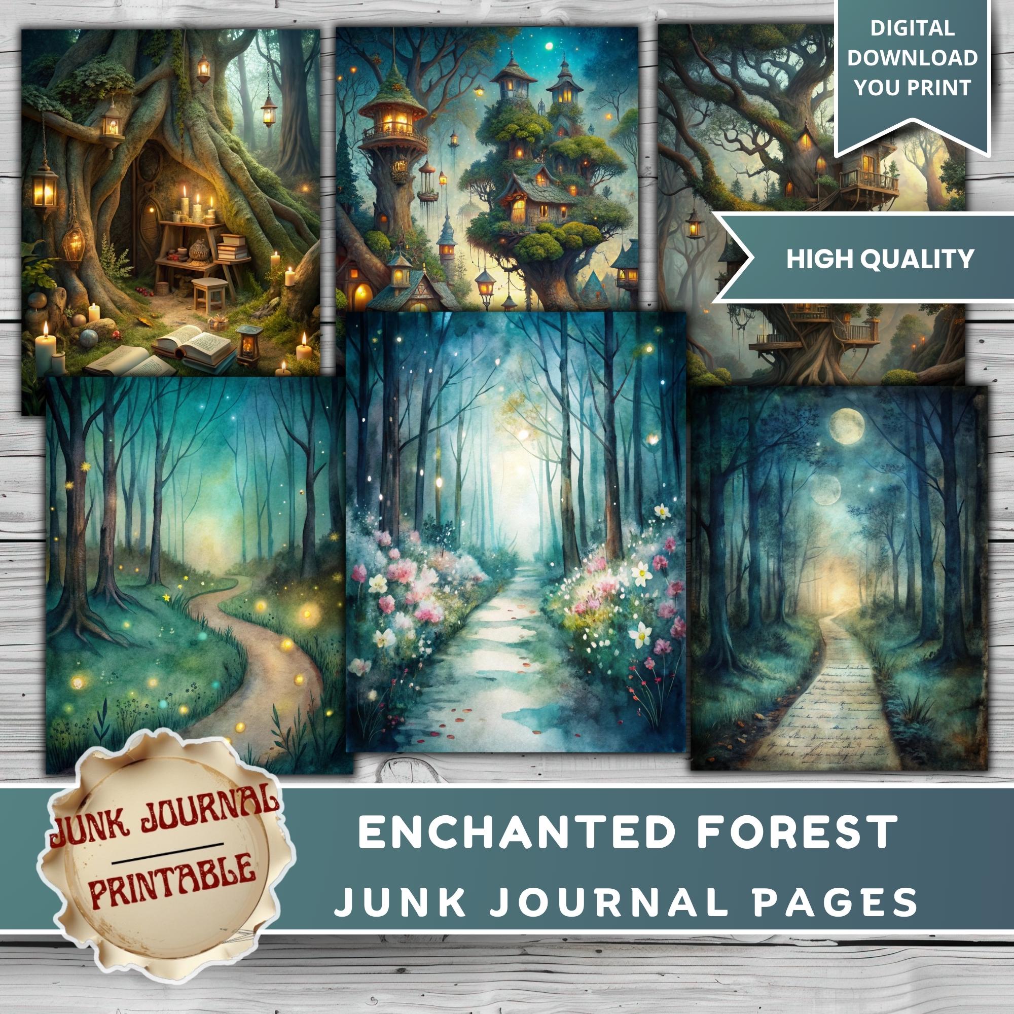 Enchanted Forest Junk Journal Kit - 134 Pages Fantasy Woodland ...