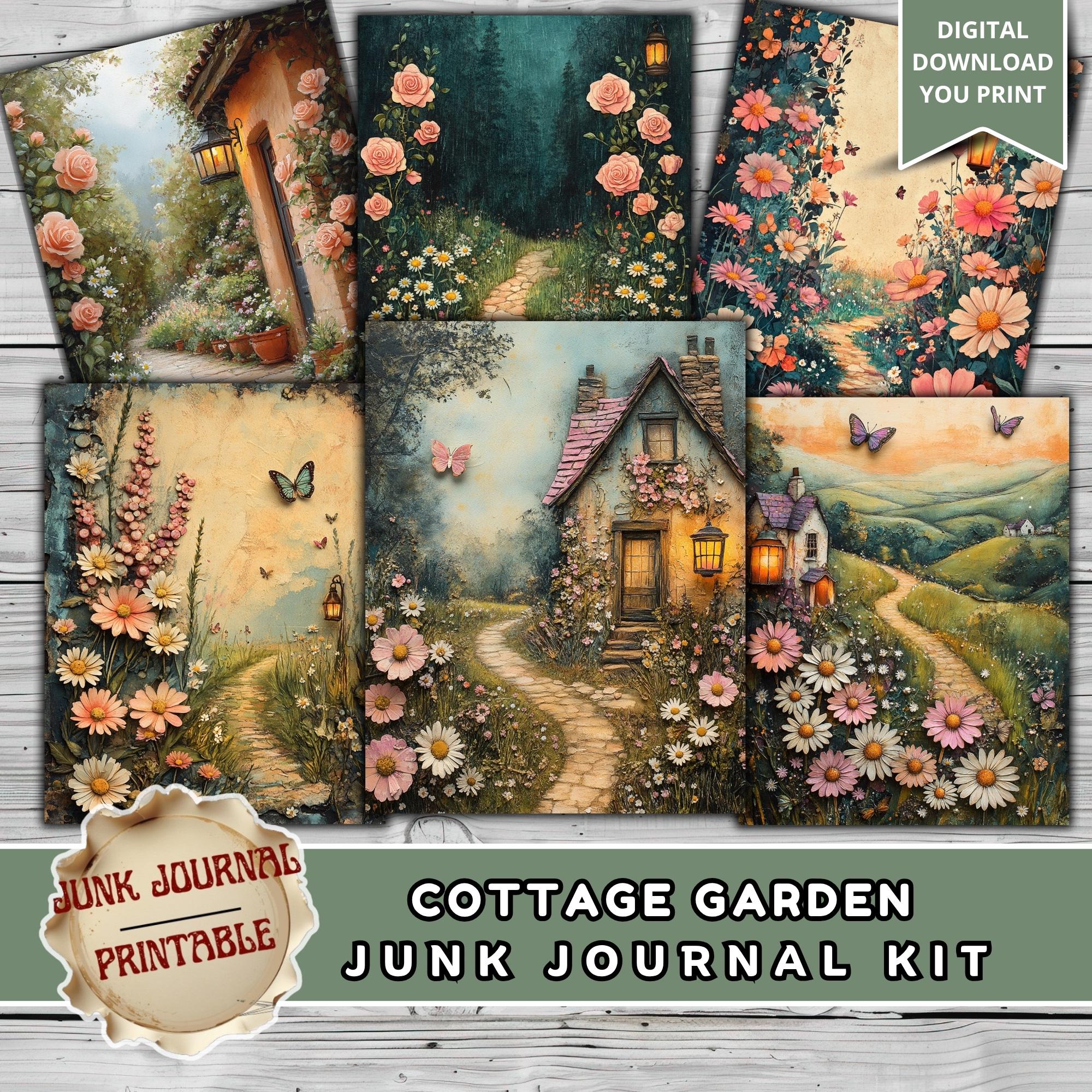 Cottage Garden Junk Journal Kit Printable, 121 Pages Lantern Wildflower ...