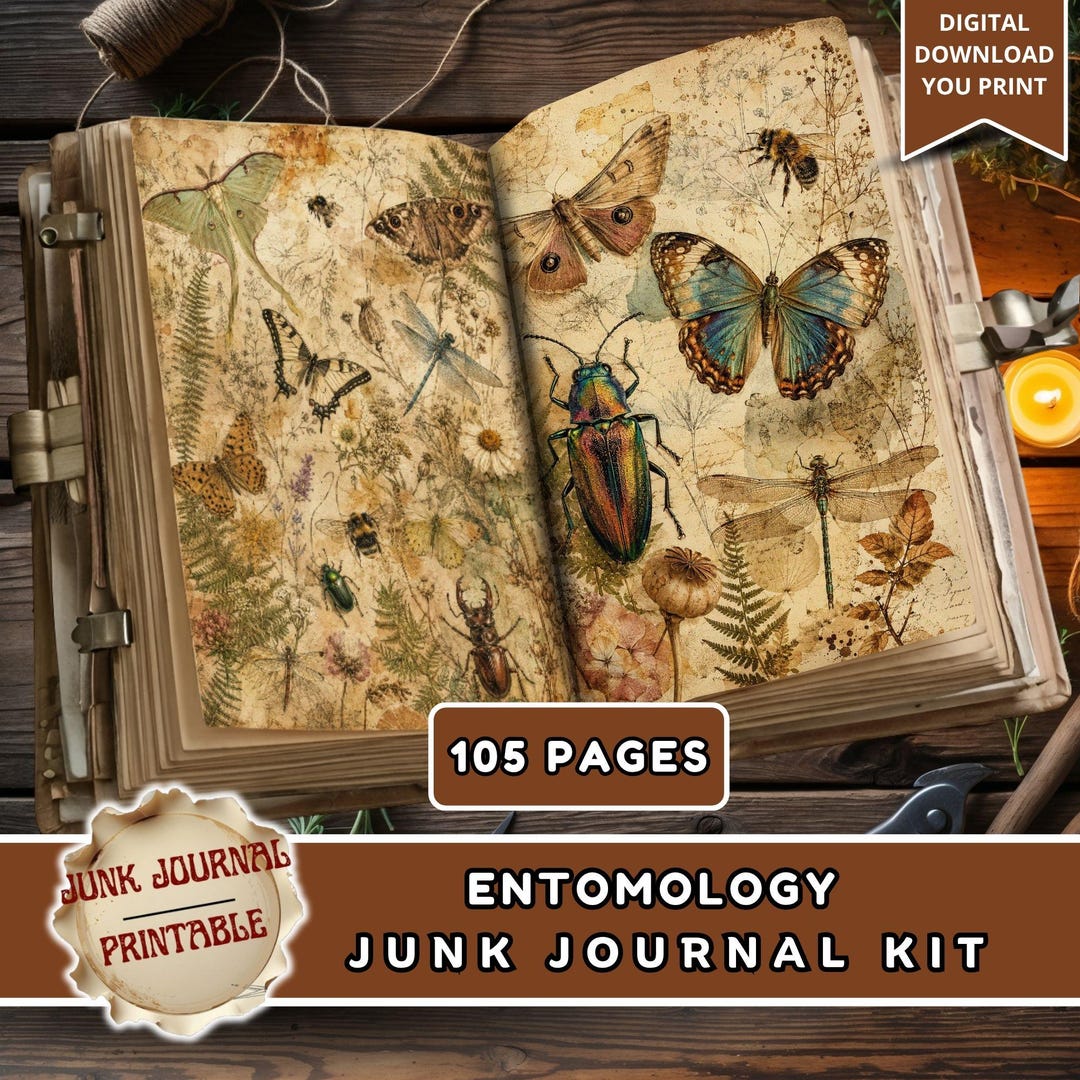 Entomology Junk Journal Kit Printable, Vintage Insect Journal Pages ...