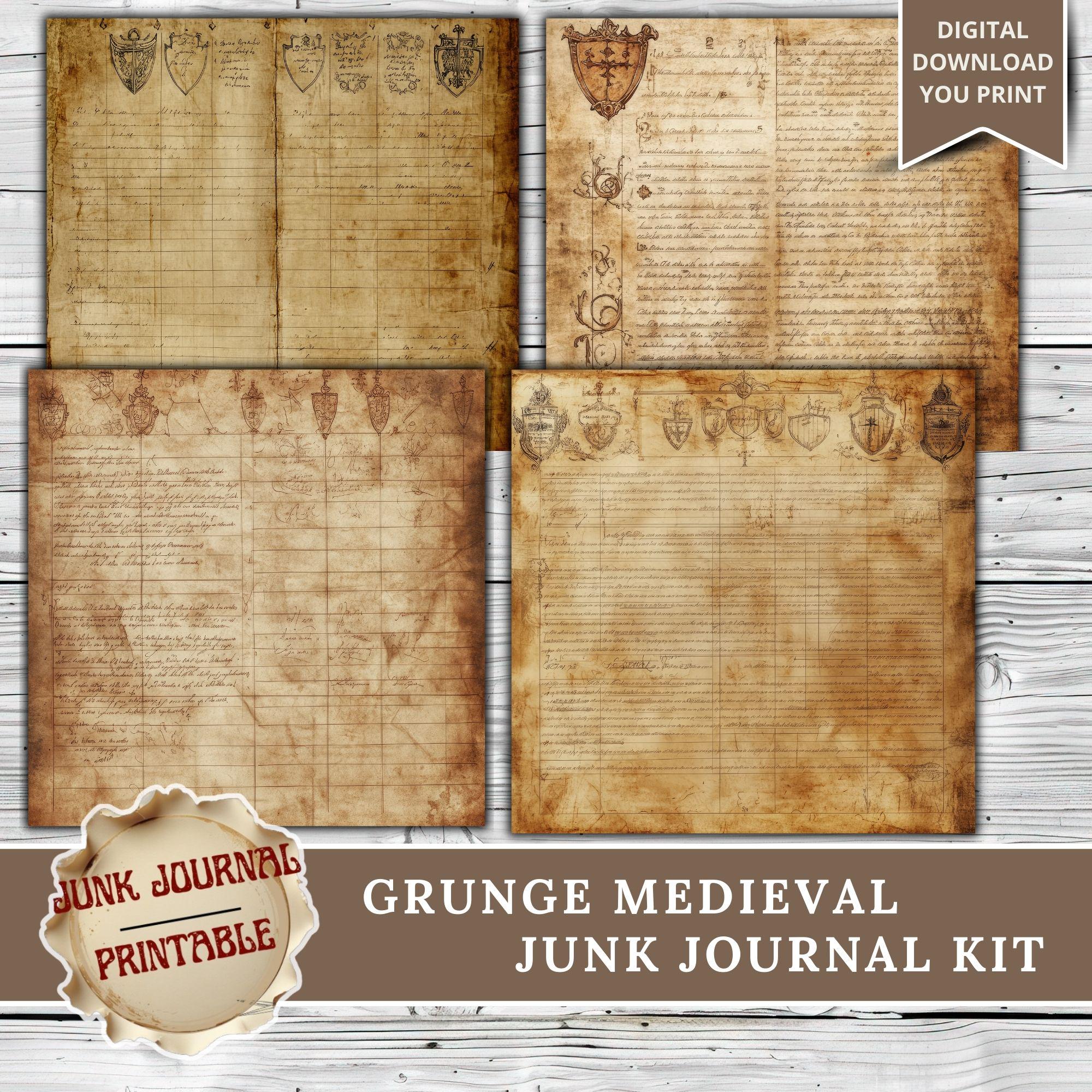 Medieval Junk Journal, Grunge Junk Journal, Junk Journal Supplies, Junk ...