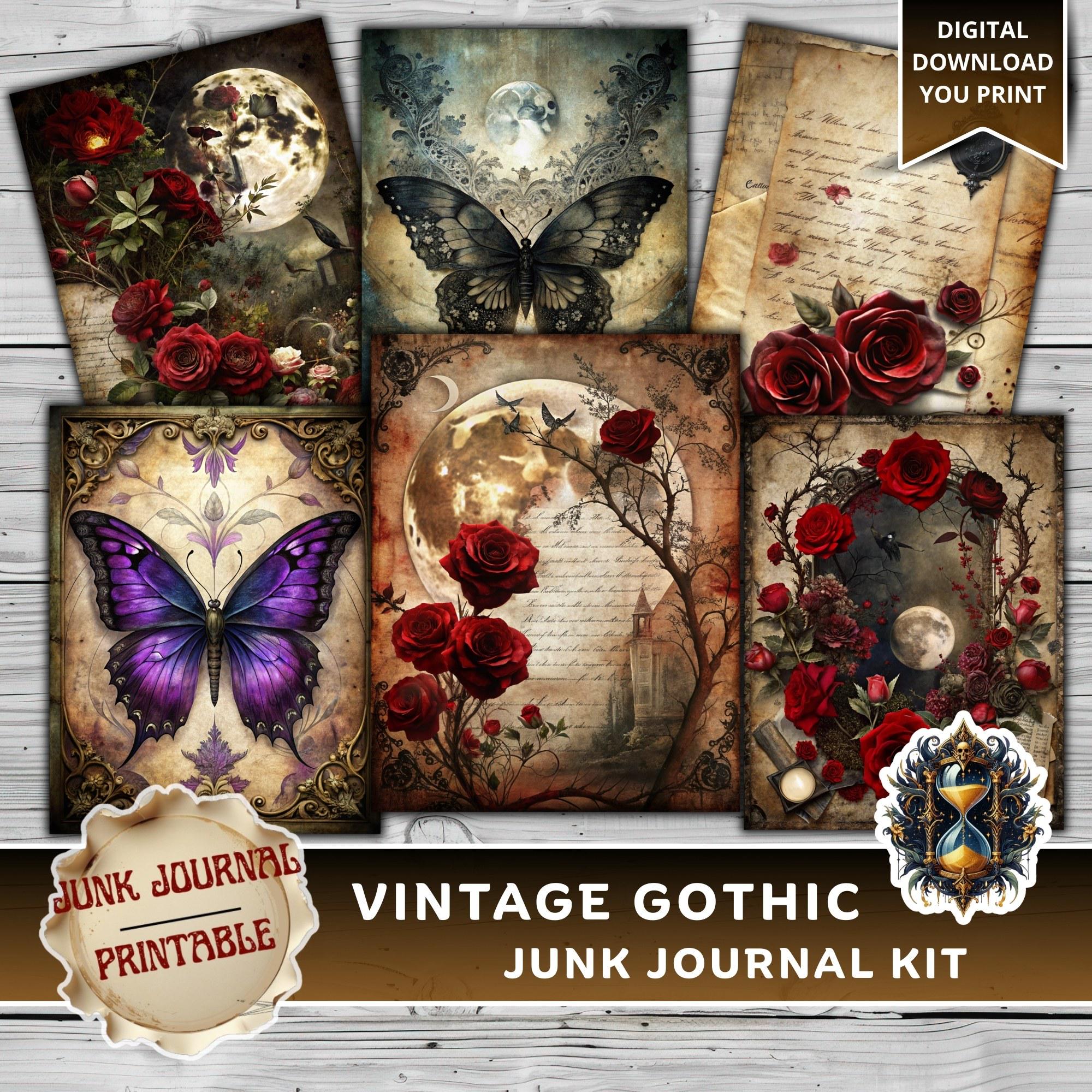 Gothic Junk Journal Kit, Gothic Journal Pages, Junk Journal Supplies ...