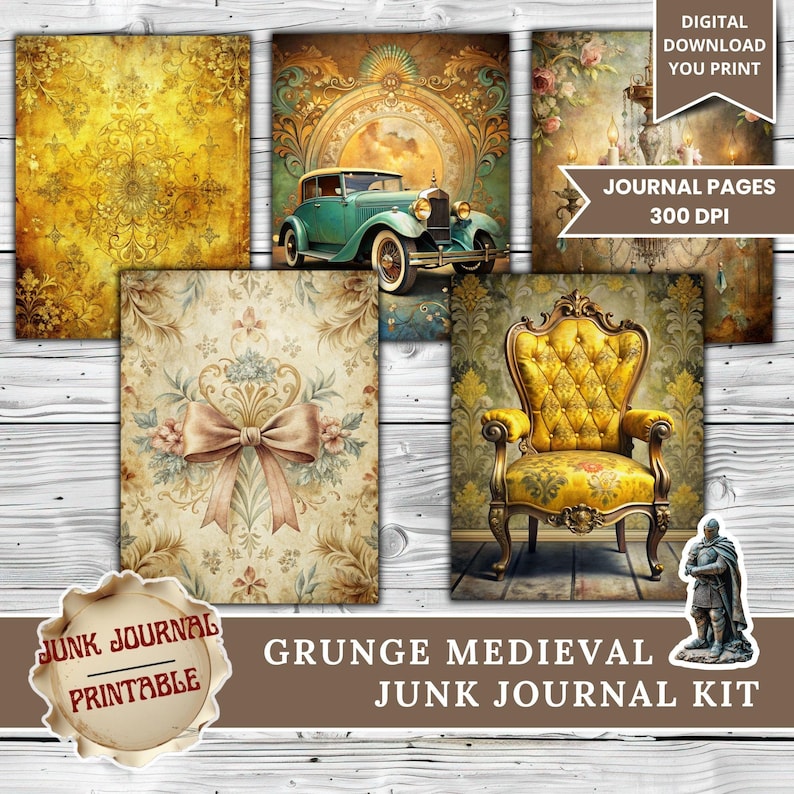 Medieval Junk Journal, Grunge Junk Journal, Junk Journal Supplies, Junk ...