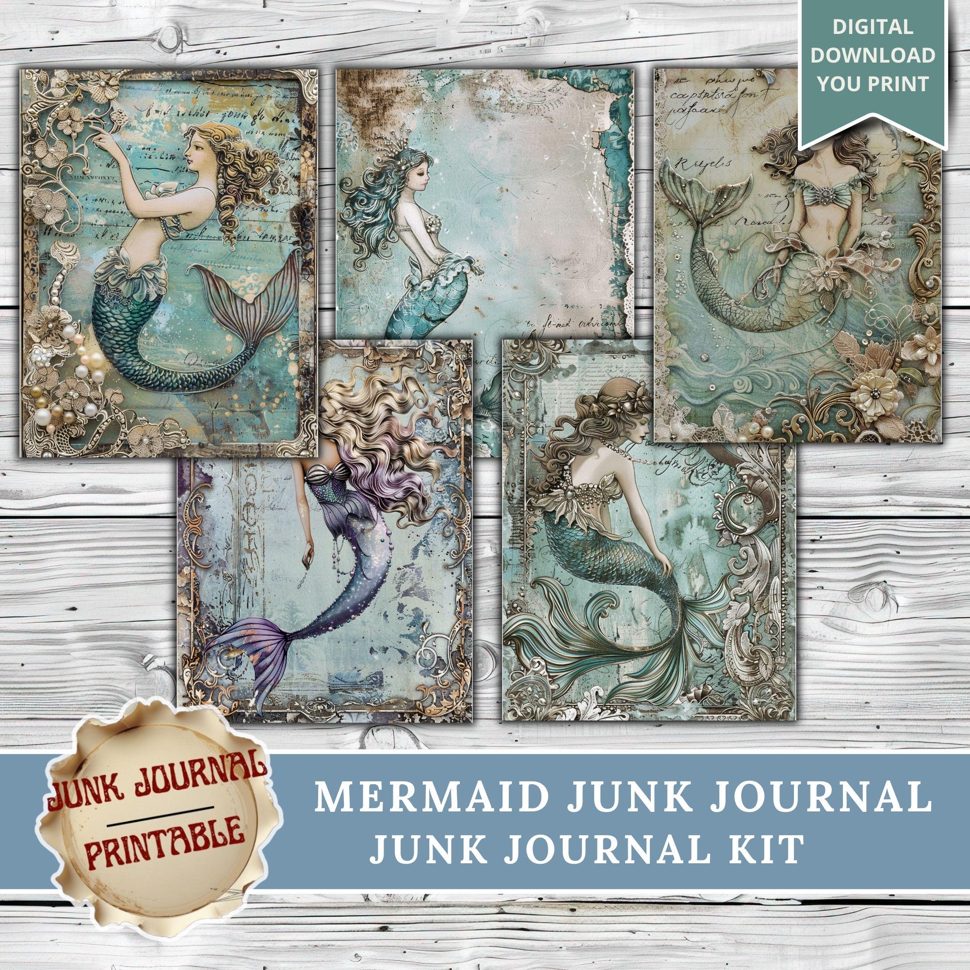 Junk Journal Mermaid, Junk Journal Supplies, Junk Journal Kits, Mermaid ...