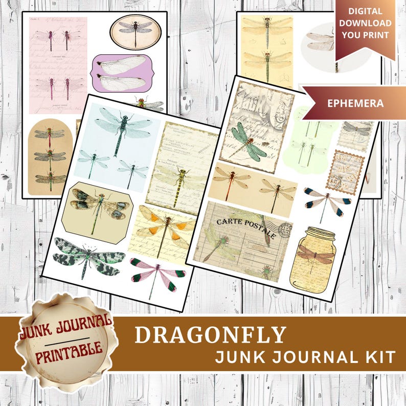 Dragonfly Junk Journal, Junk Journal Supplies, Junk Journal Kits, Junk ...