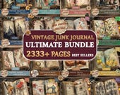 Vintage Junk Journal Kit Bundle, 2333 Pages Best Sellers Printable Digital Download Scrapbook Ephemera Celestial Apothecary Travel Butterfly