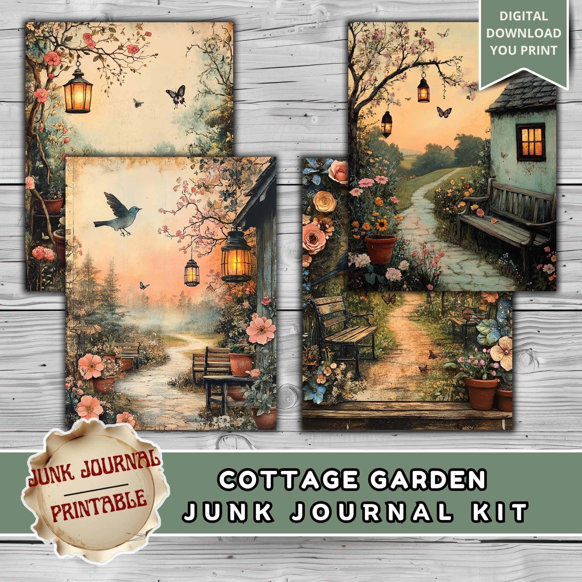 Cottage Garden Junk Journal Kit Printable, 121 Pages Lantern Wildflower ...
