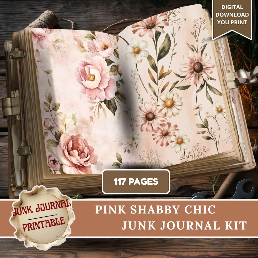 Shabby Chic Junk Journal Kit, Vintage Floral Ephemera (digital) - Etsy