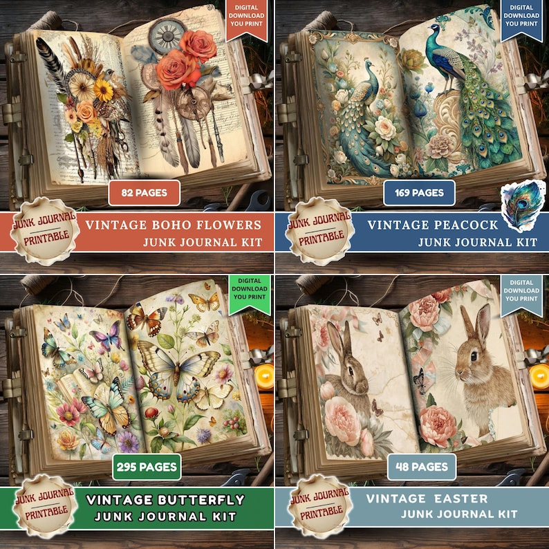 Vintage Junk Journal Kit Bundle, 2333 Pages Best Sellers Printable ...