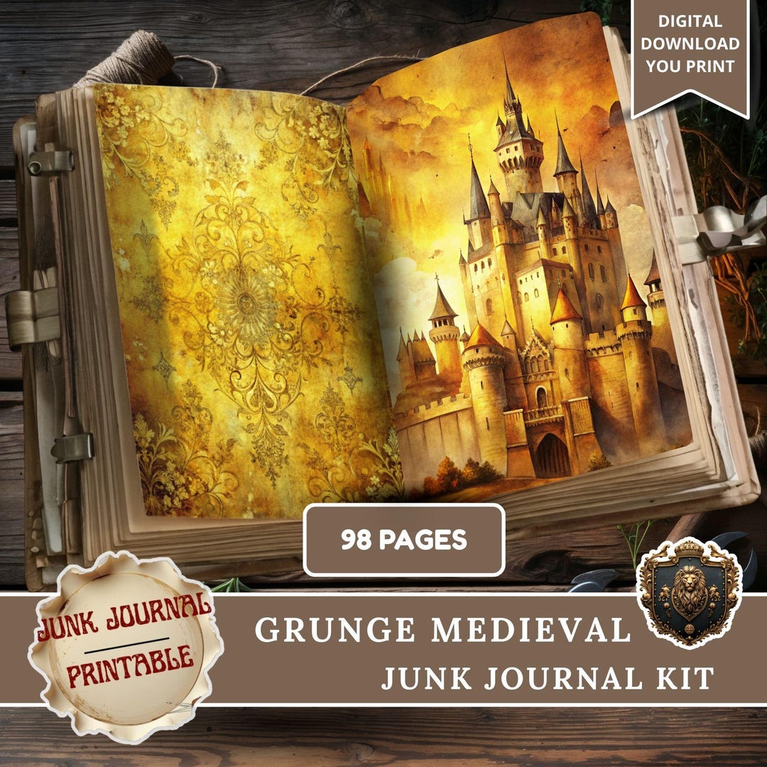Medieval Junk Journal, Grunge Junk Journal, Junk Journal Supplies, Junk ...