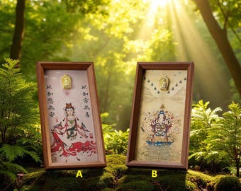 Taoist Guanyin Hanging Decor: Chinese Ink Art, Calamity Protection-Customizable Consecration Service